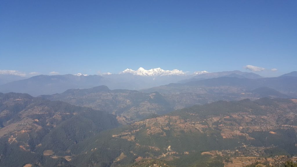 Blick über die Berge in Nepal